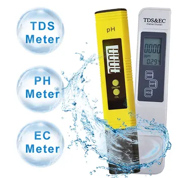 Yüksek Hassasiyetli TDS Metre Dijital su test cihazı 0-14 ph ölçer Test Cihazı 0-9990ppm TDS ve EC LCD Su Saflığı PPM akvaryum filtresi