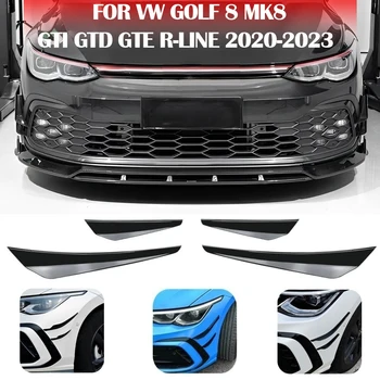 Ön ÖN TAMPON Koruyucu Köşe Difüzör Splitter Yüzgeçleri Araba Vücut Anti-çarpışma VW Golf 8 İçin MK8 GTI GTD GTE R HATTI 2020-2023