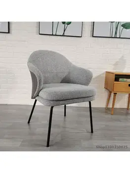 Özelleştirilmiş satış departmanı ışık lüks müzakere sandalye Modern Minimalist küçük daire yemek sandalyesi İskandinav kumaş modeli