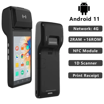 H8 Android 11 El POS Terminali Etiket Yazıcı / 4G NFC Bluetooth İle 58mm Yazıcı Sipariş / Alıcı Baskı / Depolama